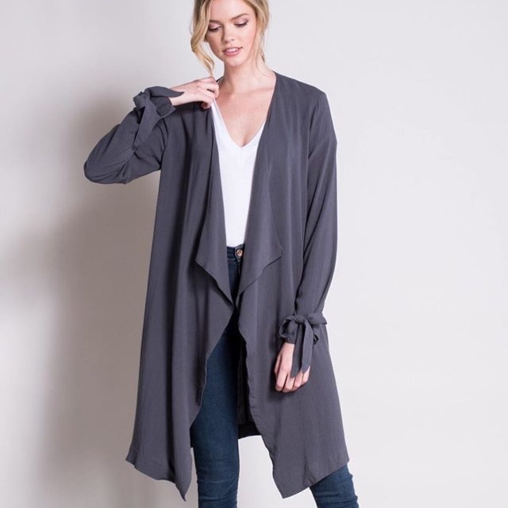 Long flowy drape light jacket